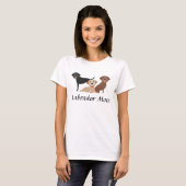 Labrador Retriever Moeder Chocolade Zwart Geel T-shirt (Voorkant volledig)