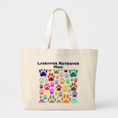 Labrador Retriever Moeder Hond Paw Prints Grote Tote Bag (Voorkant)