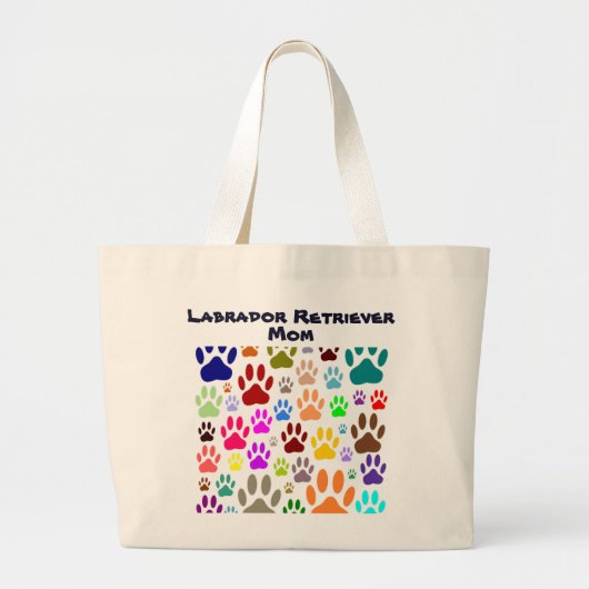 Labrador Retriever Moeder Hond Paw Prints Grote Tote Bag (Voorkant)