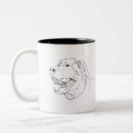 Labrador Retriever Mok, Hondenlijn Kunst Tweekleurige Koffiemok