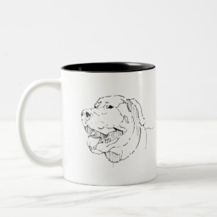 Labrador Retriever Mok, Hondenlijn Kunst Tweekleurige Koffiemok