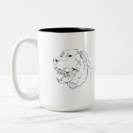 Labrador Retriever Mok, Hondenlijn Kunst Tweekleurige Koffiemok