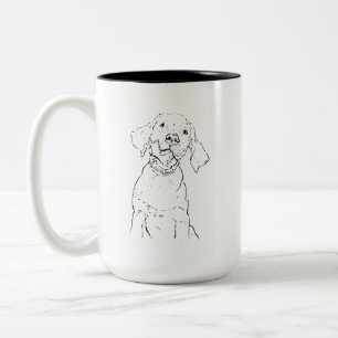 Labrador Retriever Mok, Inkt Hond Moeder Koffiekop Tweekleurige Koffiemok