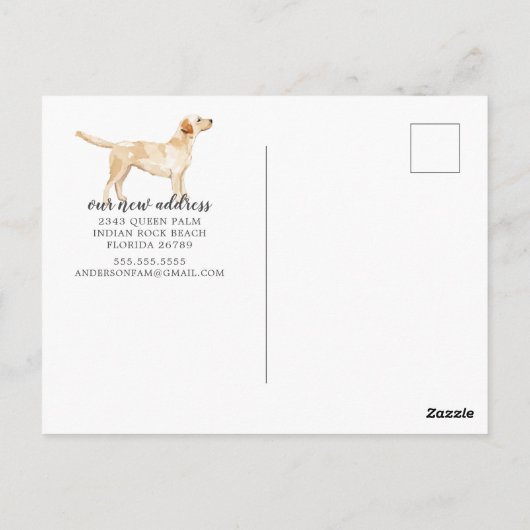 Labrador Retriever Moving Announcement Briefkaart (Achterkant)