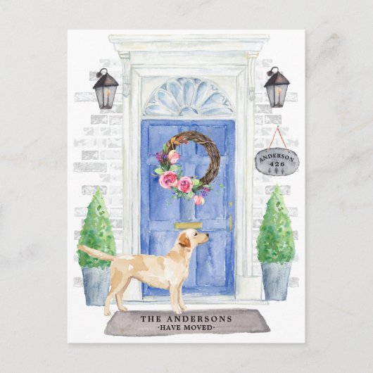 Labrador Retriever Moving Announcement Briefkaart (Voorkant)