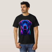 Labrador Retriever Neon kleurenportret T-shirt (Voorkant volledig)