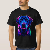 Labrador Retriever Neon kleurenportret T-shirt (Voorkant)