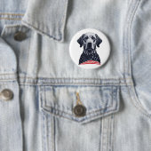 labrador retriever onafhankelijkheidsdag ronde button 5,7 cm (In situ)