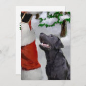 Labrador Retriever ontmoet Santa Christmas Kaart (Voorkant / Achterkant)