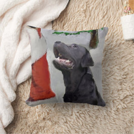 Labrador Retriever ontmoet Santa Christmas Kussen