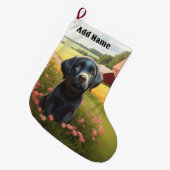 Labrador Retriever op Boerderij Grote Kerstsok (Voorkant (Hangend))