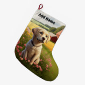 Labrador Retriever op Boerderij Grote Kerstsok (Voorkant (Hangend))