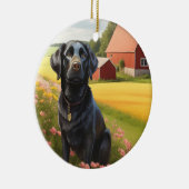 Labrador Retriever op Boerderij Keramisch Ornament (Rechts)