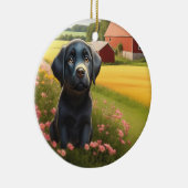 Labrador Retriever op Boerderij Keramisch Ornament (Rechts)