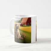 Labrador Retriever op Boerderij Koffiemok (Voorkant links)