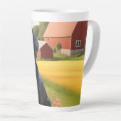 Labrador Retriever op Boerderij Latte Mok (Rechterhoek)