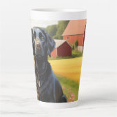 Labrador Retriever op Boerderij Latte Mok (Voorkant)