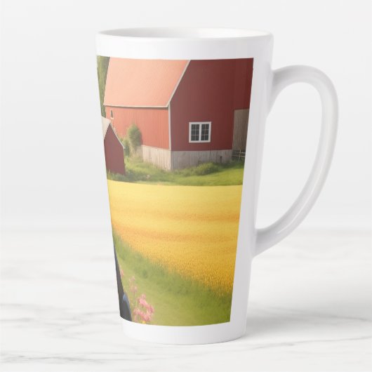 Labrador Retriever op Boerderij Latte Mok (Rechts)