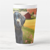 Labrador Retriever op Boerderij Latte Mok (Voorkant)