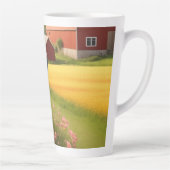 Labrador Retriever op Boerderij Latte Mok (Rechts)