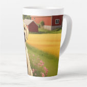 Labrador Retriever op Boerderij Latte Mok (Rechterhoek)