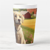 Labrador Retriever op Boerderij Latte Mok (Voorkant)