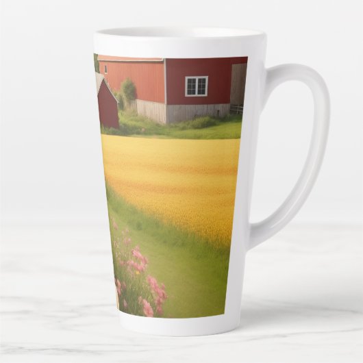 Labrador Retriever op Boerderij Latte Mok (Rechts)