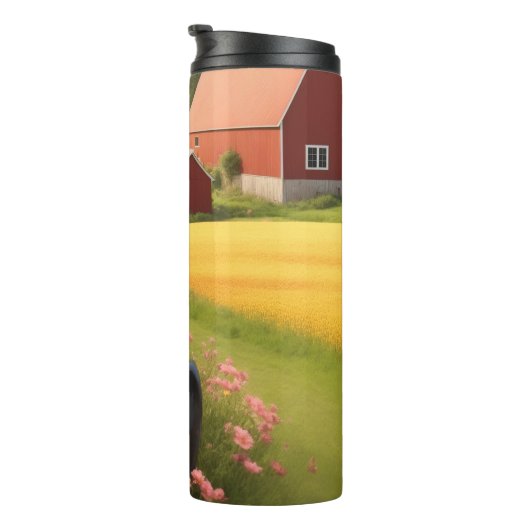 Labrador Retriever op Boerderij Thermosbeker (Geroteerd rechts)