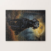 Labrador Retriever op een maanverlichte nacht Legpuzzel (Horizontaal)