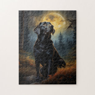 Labrador Retriever op een maanverlichte nacht Legpuzzel