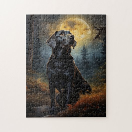 Labrador Retriever op een maanverlichte nacht Legpuzzel (Verticaal)