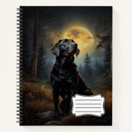 Labrador Retriever op een maanverlichte nacht Notitieboek