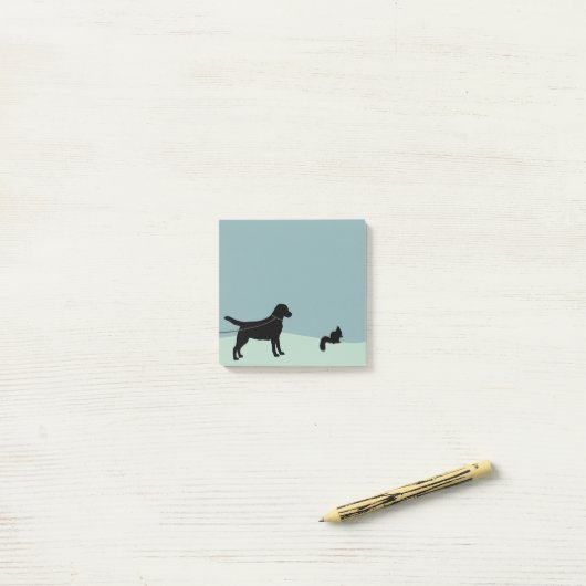 Labrador Retriever op lekkagekwirrel Post-it® Notes (Op bureau)