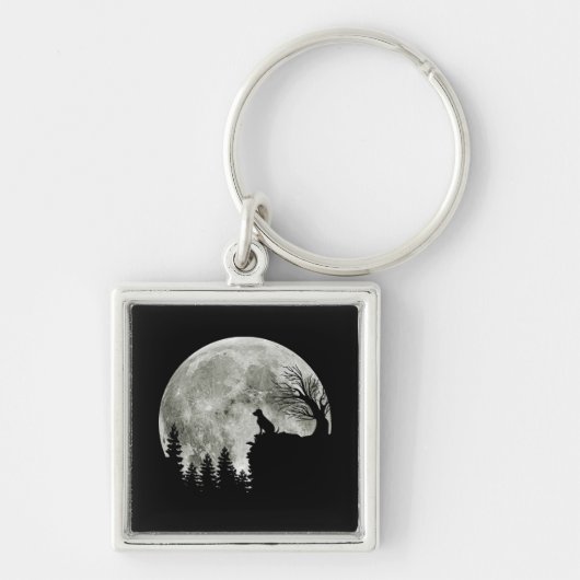 Labrador Retriever op Mountain Halloween Graphic Sleutelhanger (Voorkant)