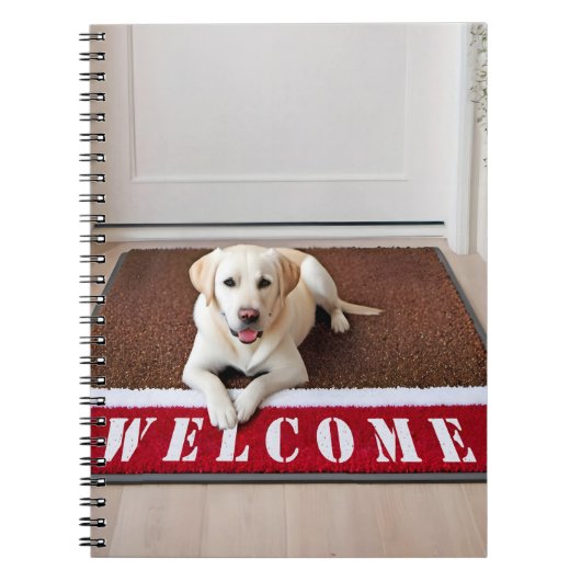 Labrador Retriever op welkomstmat Notitieboek (Voorkant)