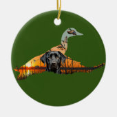  Labrador Retriever Ornament, Duck Keramisch Ornament (Voorkant)