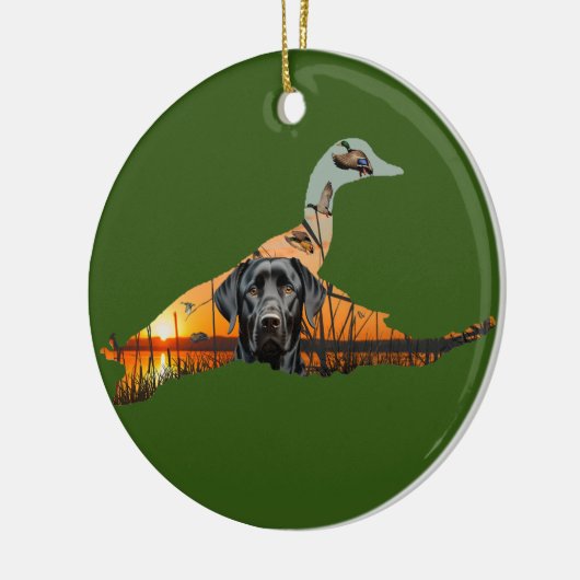 Labrador Retriever Ornament, Duck Keramisch Ornament (Links)