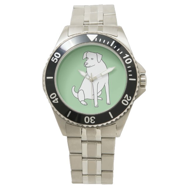 Labrador Retriever Outline Drawing Watch Horloge (Voorkant)