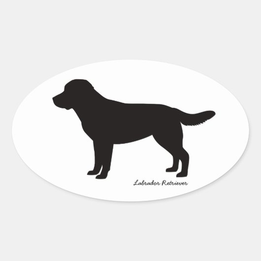 Labrador Retriever Ovale Stickers (Voorkant)
