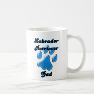 Labrador Retriever Papa Blauw Pawprint Koffiemok