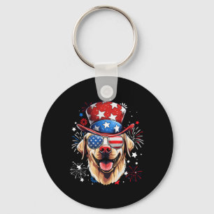Labrador Retriever Patriottische VS Vlag 4 Juli Sleutelhanger