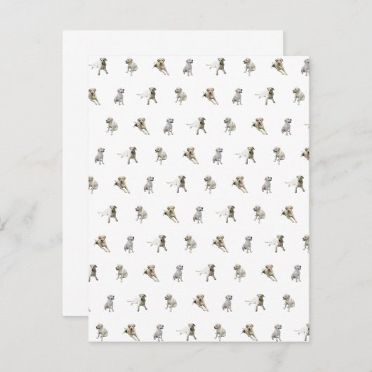 Labrador Retriever Pattern (wit) Bedankkaart (Voorkant / Achterkant)