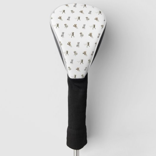 Labrador Retriever Pattern (wit) Golfheadcover (Voorkant)