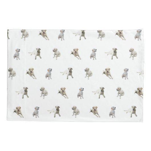 Labrador Retriever Pattern (wit) Kussensloop (Achterkant)