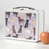 Labrador Retriever Paws and Bones Metal Lunch Box (In situ)