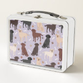 Labrador Retriever Paws and Bones Metal Lunch Box (Voorkant)