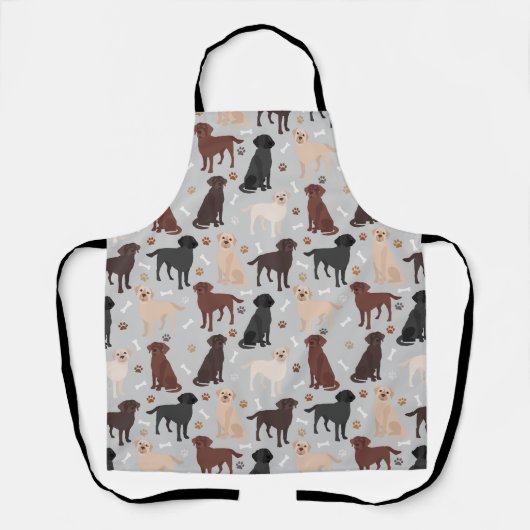 Labrador Retriever Paws and Botten Apron Schort (Voorkant)