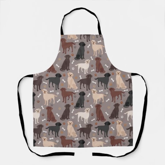 Labrador Retriever Paws and Botten Apron Schort (Voorkant)