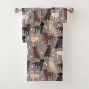 Labrador Retriever Paws and Botten Bath Towel Set Bad Handdoek