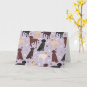 Labrador Retriever Paws and Botten Card Kaart (Gele Bloem)